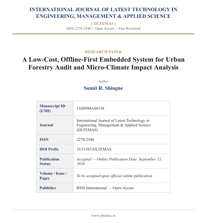Urban Forestry Audit and Micro-Climate Impact Analysis publication